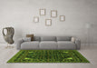 Machine Washable Persian Green Traditional Area Rugs in a Living Room,, wshtr277grn