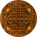 Round Persian Yellow Traditional Rug, tr277yw