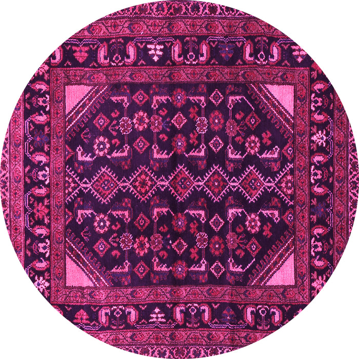 Round Persian Pink Traditional Rug, tr277pnk