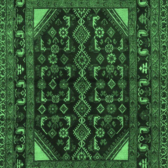 Machine Washable Persian Emerald Green Traditional Area Rugs, wshtr277emgrn