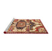 Sideview of Machine Washable Traditional Fire Brick Red Rug, wshtr278