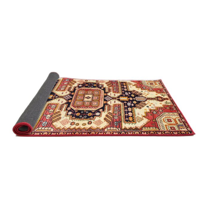 Sideview of Traditional Fire Brick Red Persian Rug, tr278