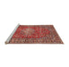 Sideview of Machine Washable Traditional Light Copper Gold Rug, wshtr2780