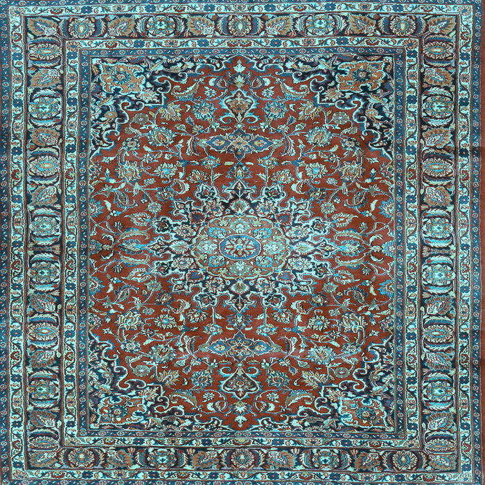 Square Machine Washable Persian Light Blue Traditional Rug, wshtr2780lblu