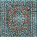 Square Machine Washable Persian Light Blue Traditional Rug, wshtr2780lblu