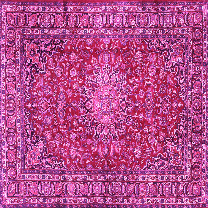 Square Machine Washable Persian Pink Traditional Rug, wshtr2780pnk