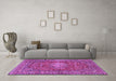 Machine Washable Persian Purple Traditional Area Rugs in a Living Room, wshtr2780pur