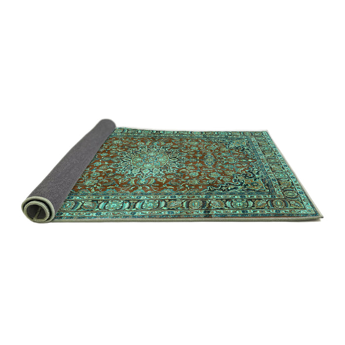 Sideview of Persian Turquoise Traditional Rug, tr2780turq