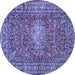 Round Persian Blue Traditional Rug, tr2780blu