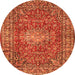 Machine Washable Persian Orange Traditional Area Rugs, wshtr2780org