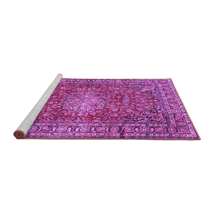 Sideview of Machine Washable Persian Purple Traditional Area Rugs, wshtr2780pur