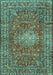 Machine Washable Persian Turquoise Traditional Area Rugs, wshtr2780turq