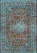 Machine Washable Persian Light Blue Traditional Rug, wshtr2780lblu