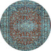 Round Persian Light Blue Traditional Rug, tr2780lblu