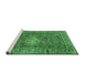 Sideview of Machine Washable Persian Emerald Green Traditional Area Rugs, wshtr2780emgrn