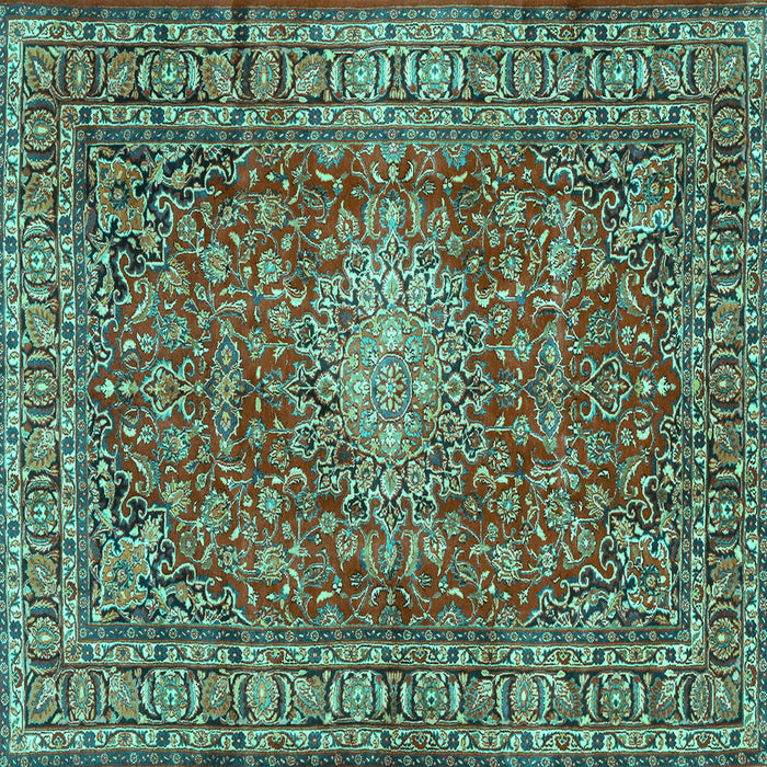 Square Persian Turquoise Traditional Rug, tr2780turq