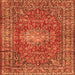 Round Machine Washable Persian Orange Traditional Area Rugs, wshtr2780org