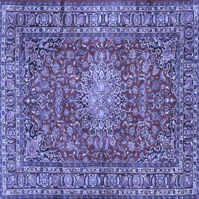 Square Machine Washable Persian Blue Traditional Rug, wshtr2780blu