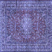 Square Machine Washable Persian Blue Traditional Rug, wshtr2780blu