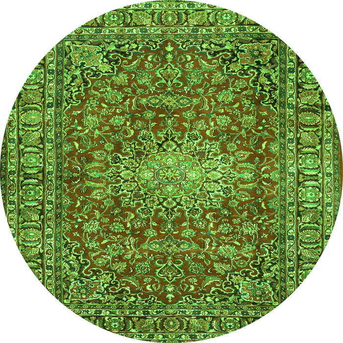 Square Persian Green Traditional Rug, tr2780grn