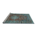 Sideview of Machine Washable Persian Light Blue Traditional Rug, wshtr2780lblu