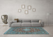 Machine Washable Persian Light Blue Traditional Rug in a Living Room, wshtr2780lblu