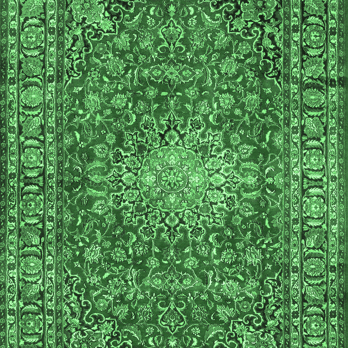 Machine Washable Persian Emerald Green Traditional Area Rugs, wshtr2780emgrn