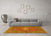 Machine Washable Persian Yellow Traditional Rug in a Living Room, wshtr2780yw