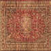 Square Machine Washable Persian Brown Traditional Rug, wshtr2780brn