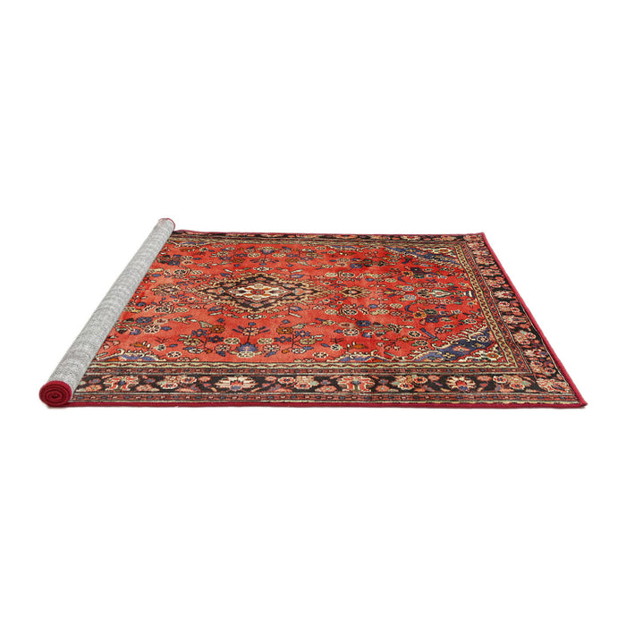 Sideview of Machine Washable Traditional Tomato Red Rug, wshtr2781