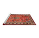 Sideview of Machine Washable Traditional Tomato Red Rug, wshtr2781