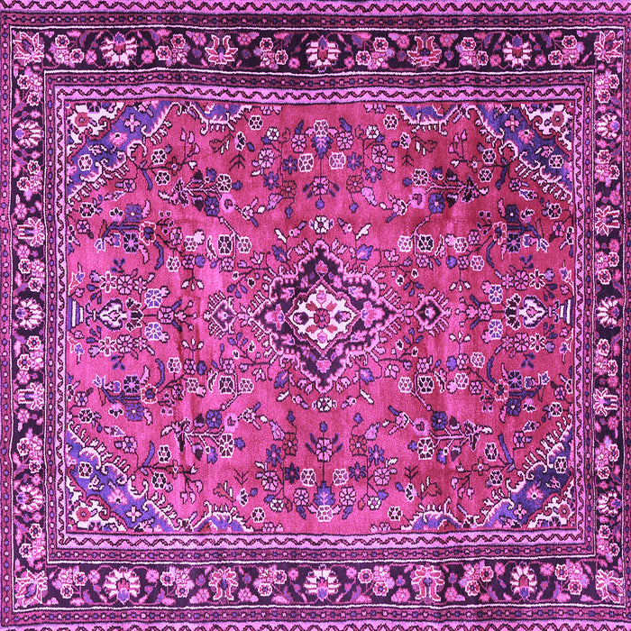 Square Machine Washable Persian Purple Traditional Area Rugs, wshtr2781pur