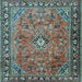 Square Persian Light Blue Traditional Rug, tr2781lblu