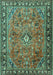 Machine Washable Persian Turquoise Traditional Area Rugs, wshtr2781turq