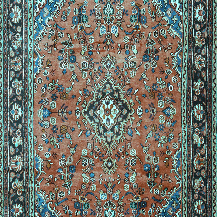 Machine Washable Persian Light Blue Traditional Rug, wshtr2781lblu