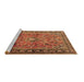 Sideview of Machine Washable Persian Brown Traditional Rug, wshtr2781brn