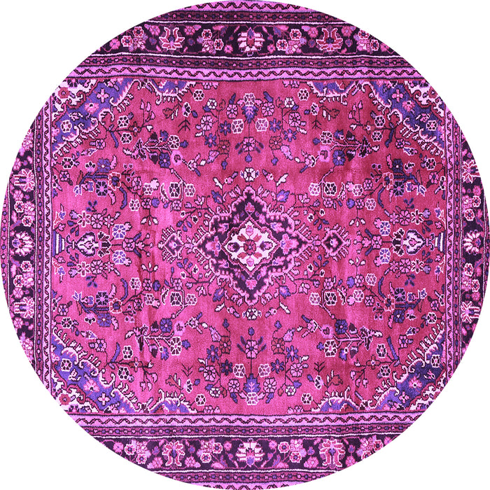 Round Persian Purple Traditional Rug, tr2781pur