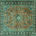 Square Persian Turquoise Traditional Rug, tr2781turq
