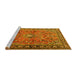 Sideview of Machine Washable Persian Yellow Traditional Rug, wshtr2781yw