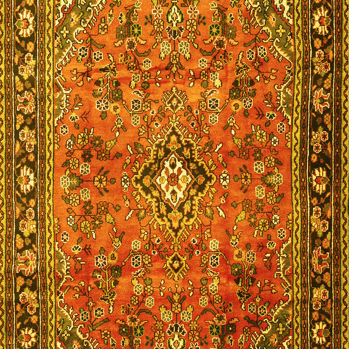 Machine Washable Persian Yellow Traditional Rug, wshtr2781yw