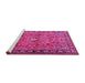 Sideview of Machine Washable Persian Pink Traditional Rug, wshtr2781pnk