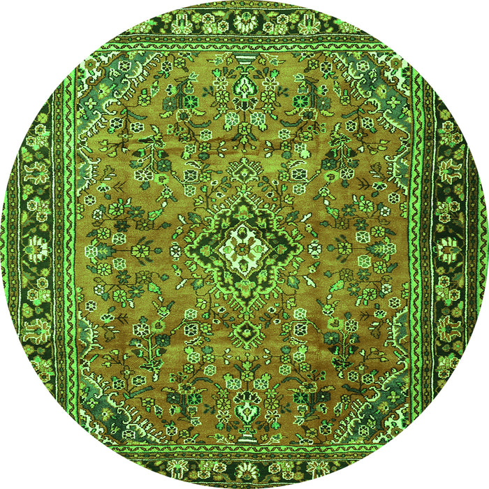 Square Persian Green Traditional Rug, tr2781grn
