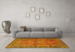 Machine Washable Persian Yellow Traditional Rug in a Living Room, wshtr2781yw