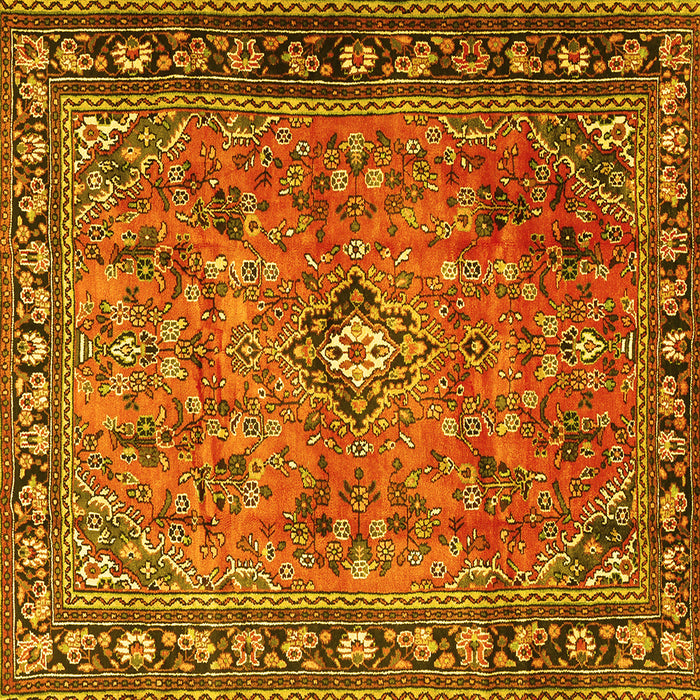 Square Persian Yellow Traditional Rug, tr2781yw