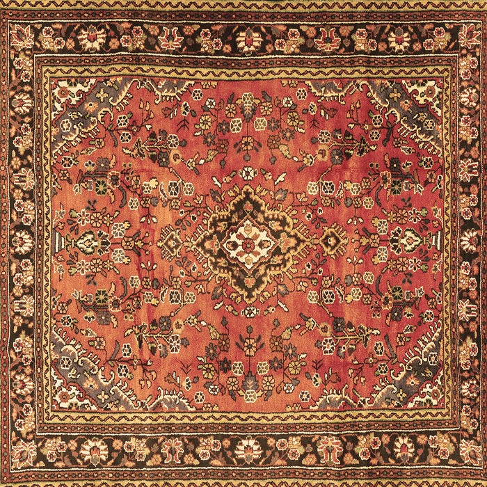 Square Machine Washable Persian Brown Traditional Rug, wshtr2781brn