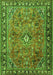 Serging Thickness of Machine Washable Persian Green Traditional Area Rugs, wshtr2781grn