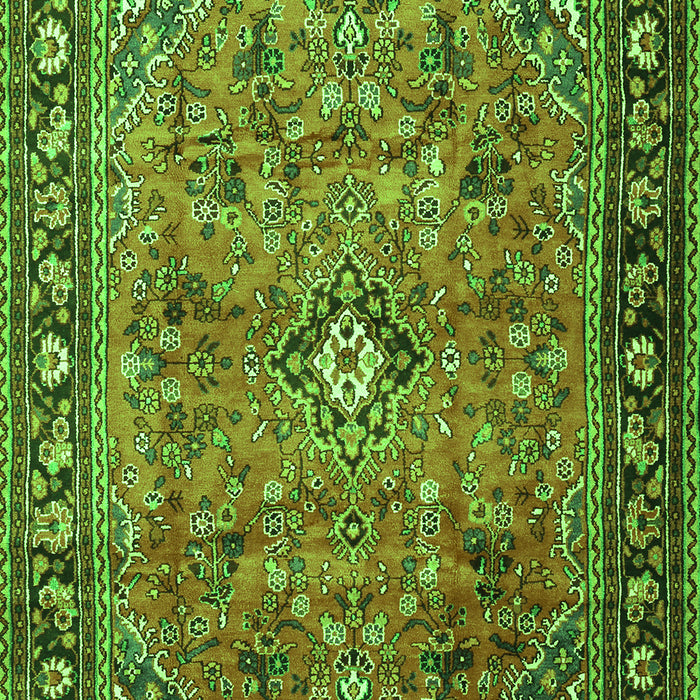 Serging Thickness of Machine Washable Persian Green Traditional Area Rugs, wshtr2781grn