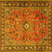 Square Machine Washable Persian Yellow Traditional Rug, wshtr2781yw