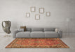 Machine Washable Persian Brown Traditional Rug in a Living Room,, wshtr2781brn