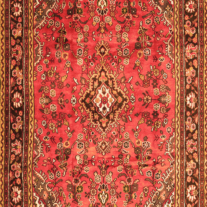 Serging Thickness of Machine Washable Persian Orange Traditional Area Rugs, wshtr2781org